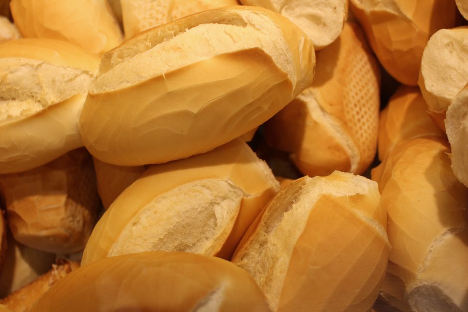 Close-up of freshly baked bread loaves